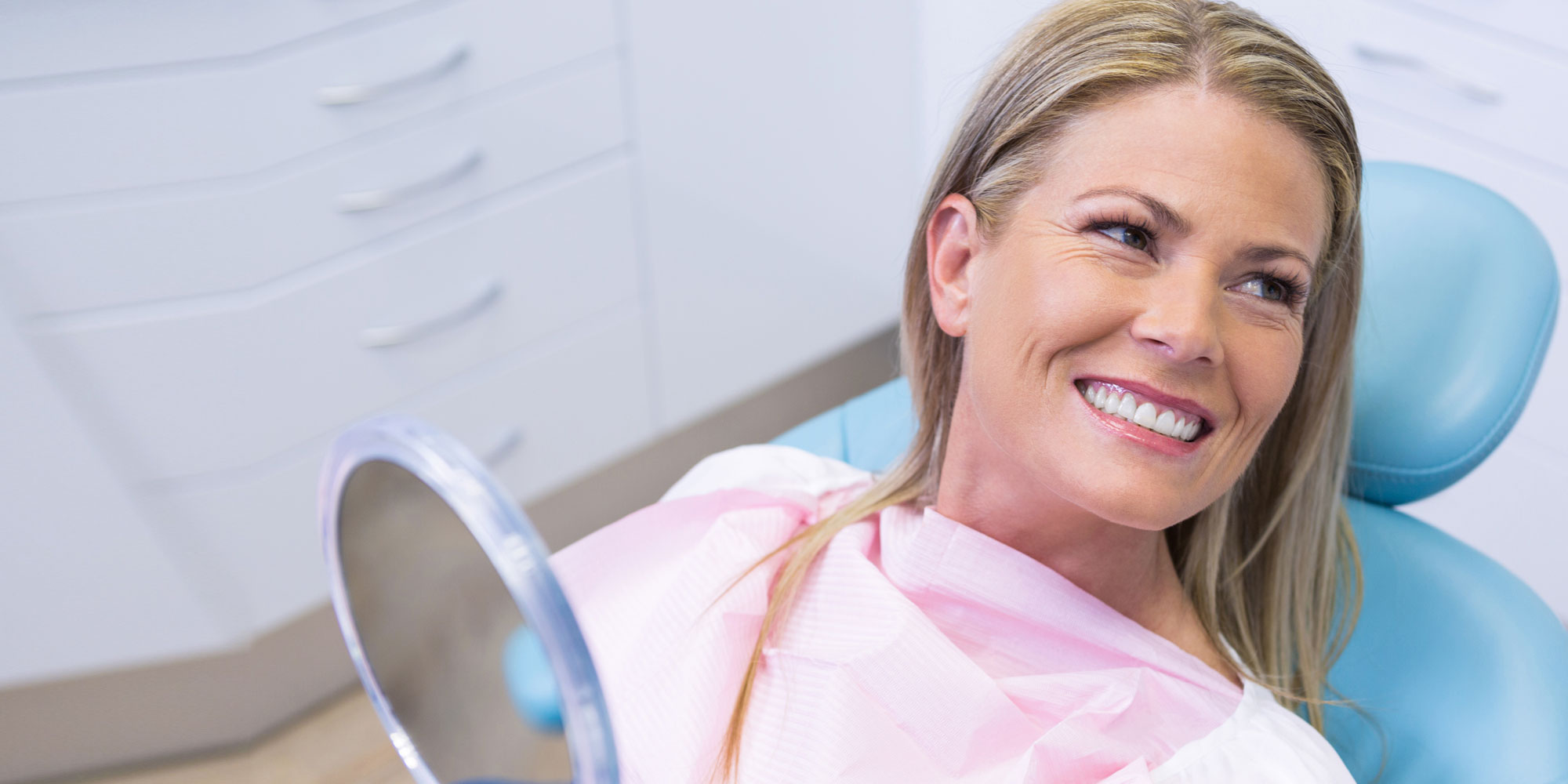 dental patient smiling.