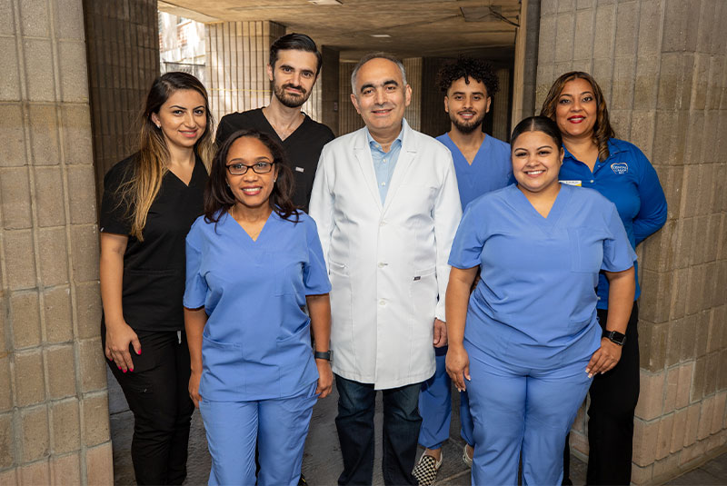 dental staff smiling