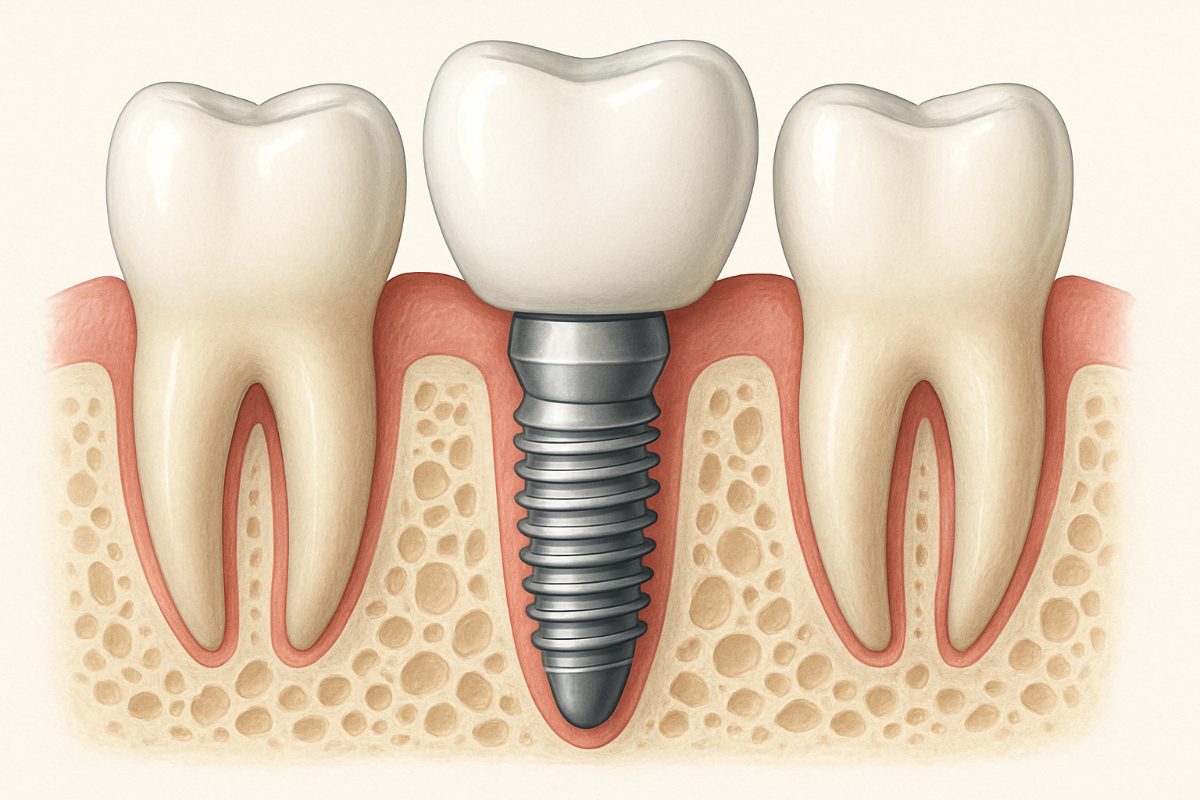 Image showcasing various modern dental implant systems, including titanium, zirconia, and mini implants, with a focus on their components like fixtures and abutments. Digital tools such as CBCT scans and 3D printed guides are also displayed, and there is no text on the image.